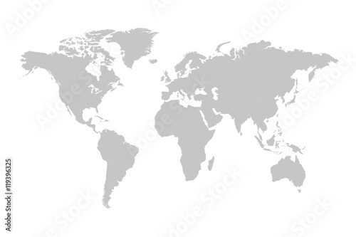 Fototapeta Naklejka Na Ścianę i Meble -  Grey World Map Illustration