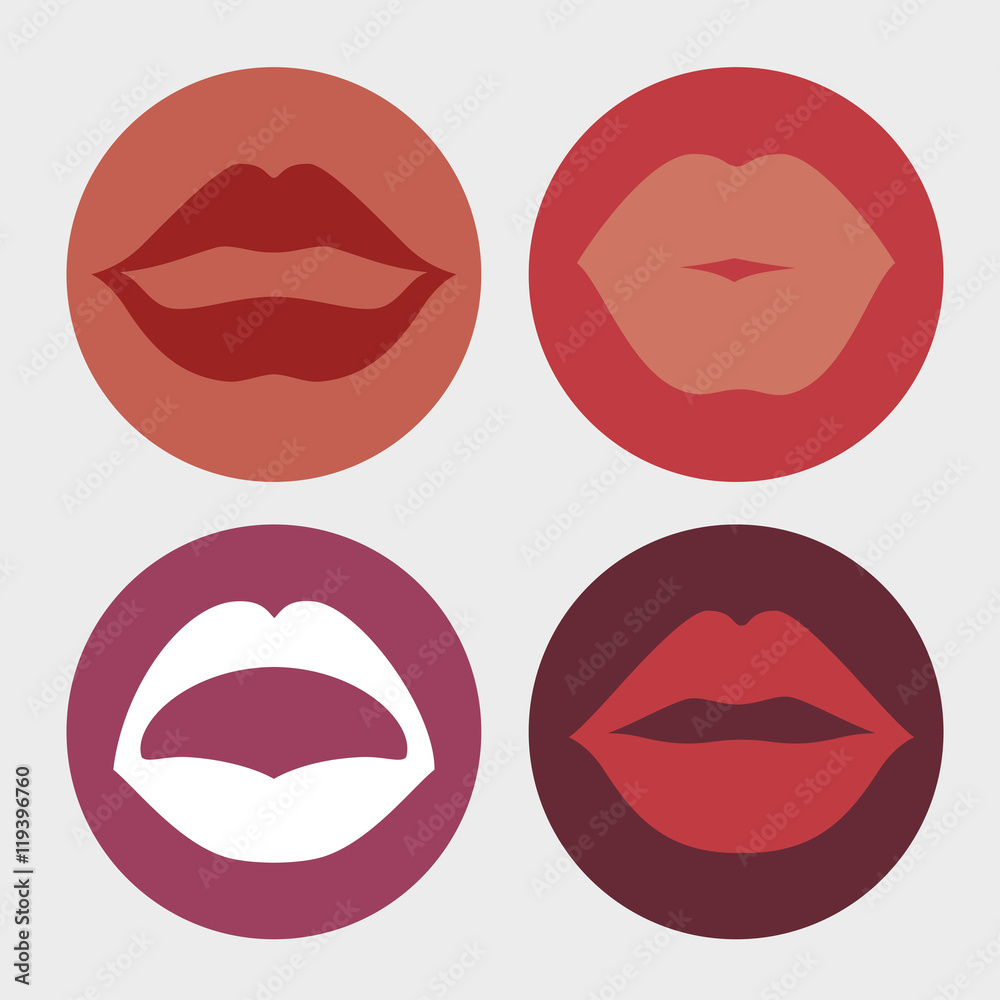 set lips female d icons vector illustration design