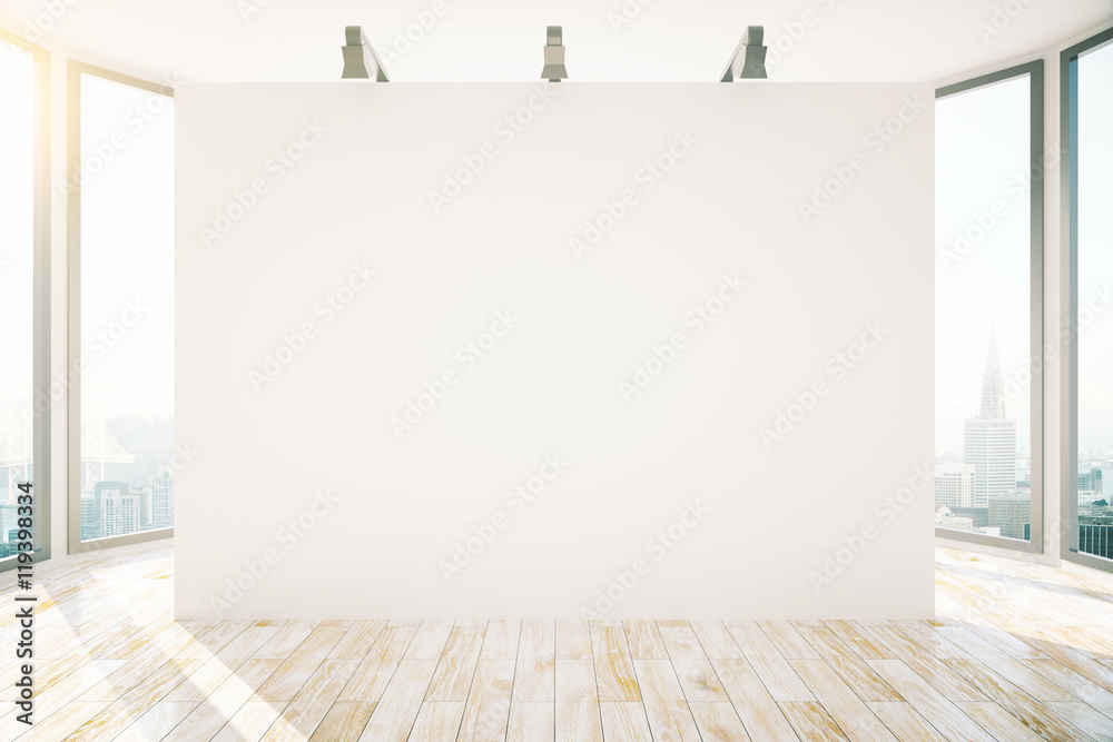 Room with empty banner Room with empty banner