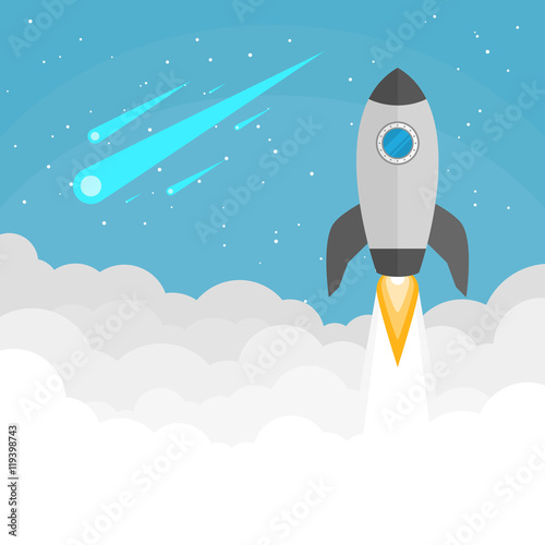 launching space rocket background