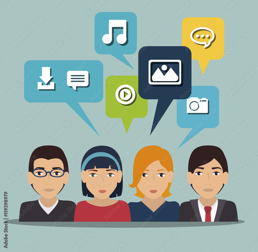 social network media isolated icon vector illustration design