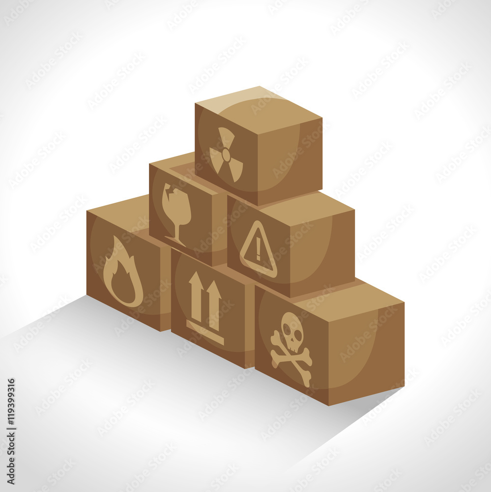 Fototapeta premium boxes carton packing delivery service vector illustration design