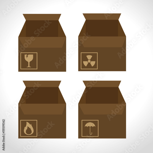 boxes carton packing delivery service vector illustration design