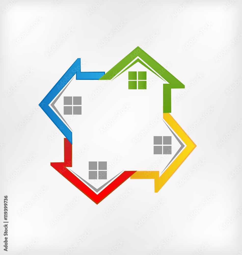 Logo real estate houses ID business card Logo real estate houses ID business card