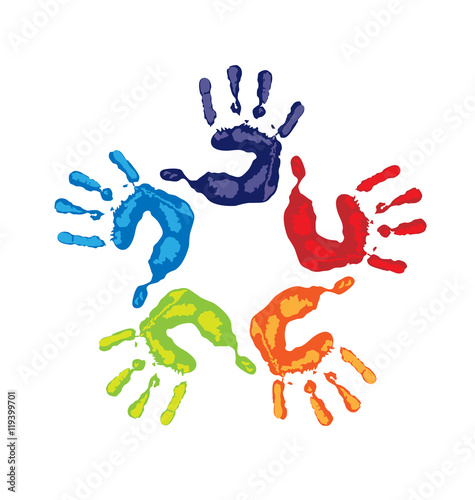 Teamwork hands logo