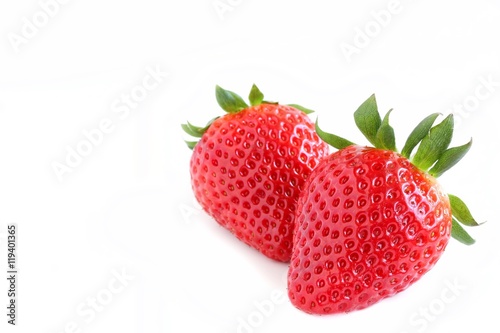 Fresh Red Strawberry on White Background