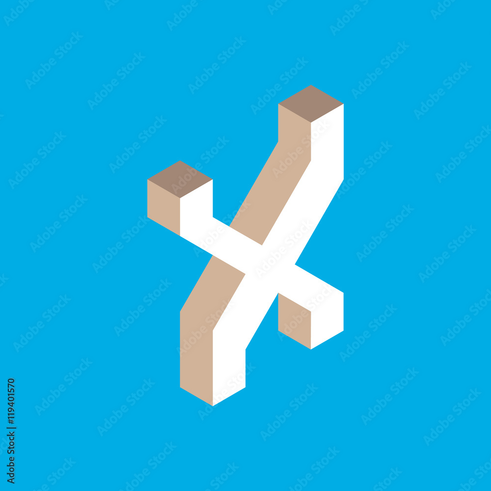 isometric letter x.