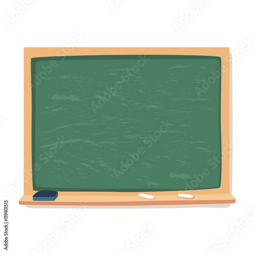 Blackboard, Chalk, and Eraser School Supplies Vector