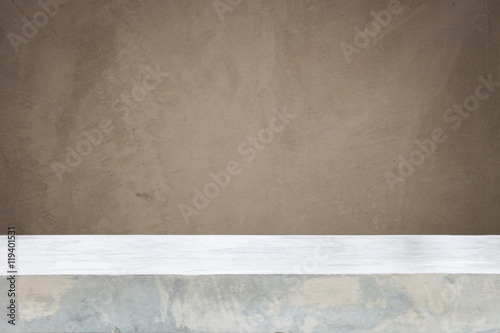 Concrete table top with gray concrete background