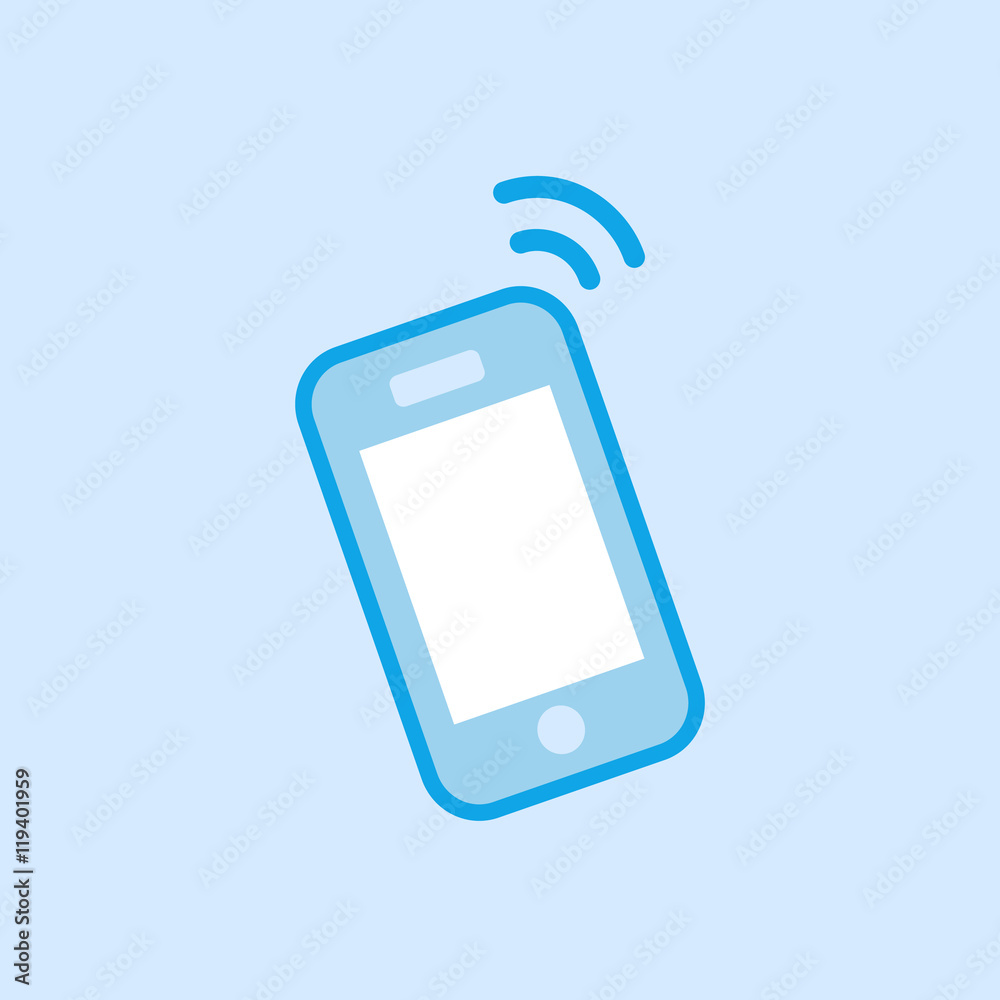 Vector illustration of simple blue theme Mobile Phone icon cartoon isolated on blue background Vector illustration of simple blue theme Mobile Phone icon cartoon isolated on blue background
