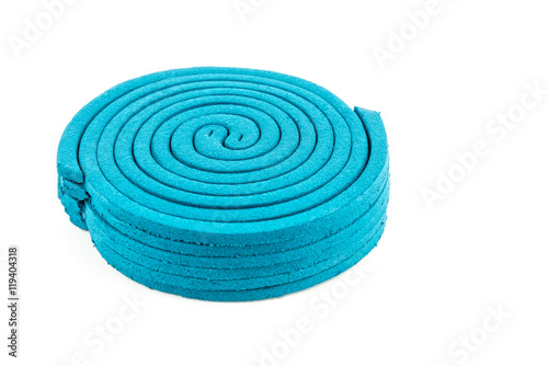 mosquito repellent incense coil on white background