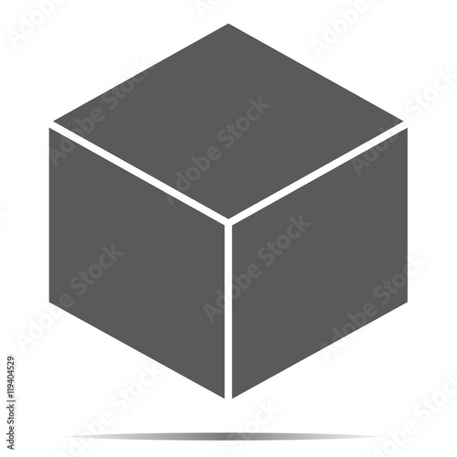 Gray cube icon isolated on background. Modern flat pictogram. Tr