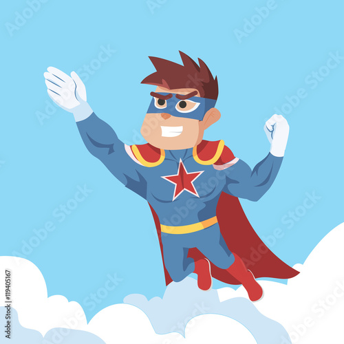 superhero flying illustration design