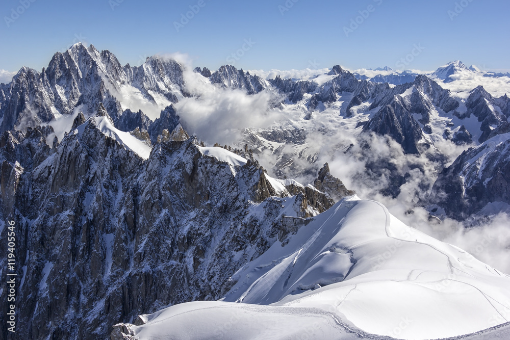 View to the Grandes Jorasses