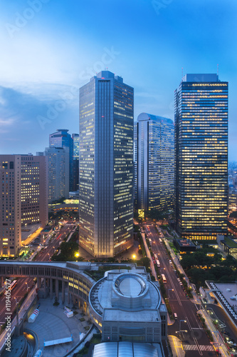 Photography cityscape and skyline of tokyo at night from top