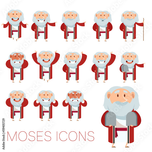 Set of Moses icons