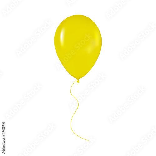 yellow shiny balloon with ribbon