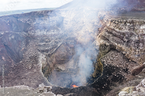 view of volcan Masaya  Nicaragua. The most active volcano in Nicaragua.