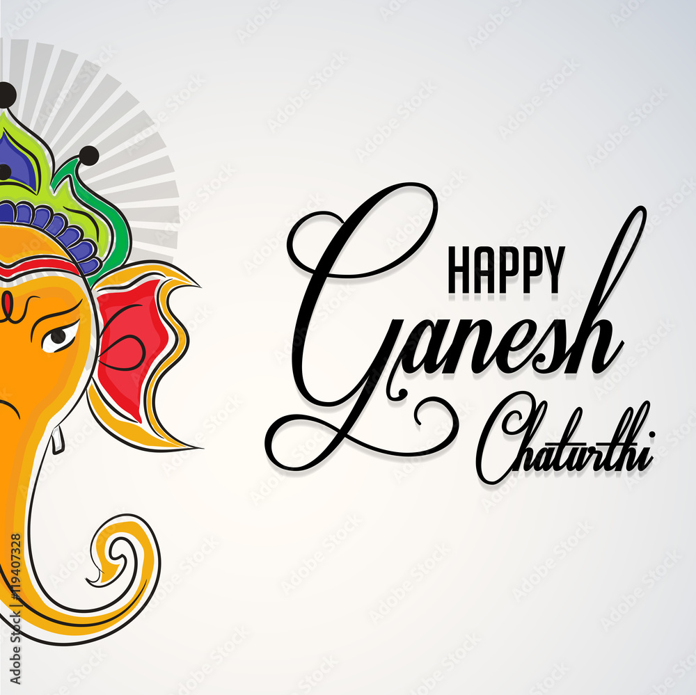 Fototapeta premium Ganesha chaturthi festival greeting card