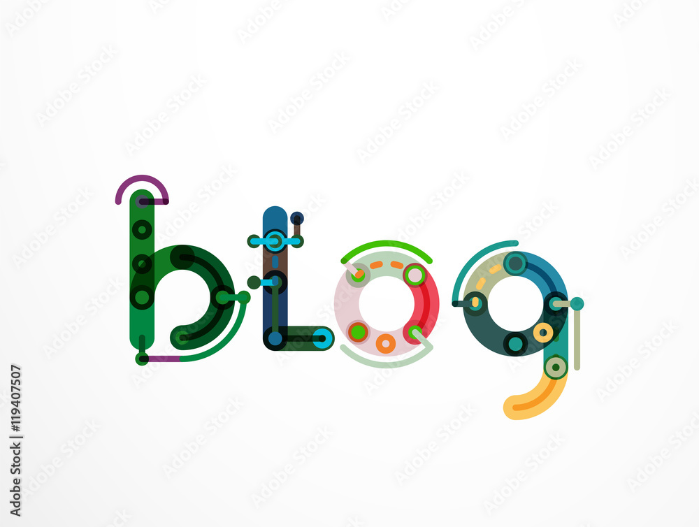 Blog word lettering banner