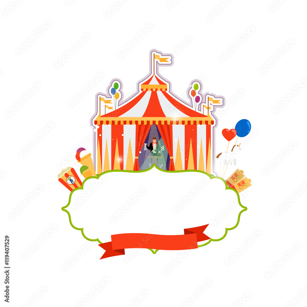 Obraz premium Vintage circus isolated element on white background. Vector illustration