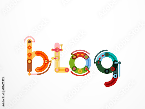 Blog word lettering banner