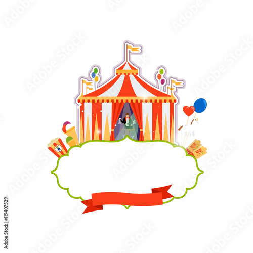 Vintage circus isolated element on white background. Vector illustration