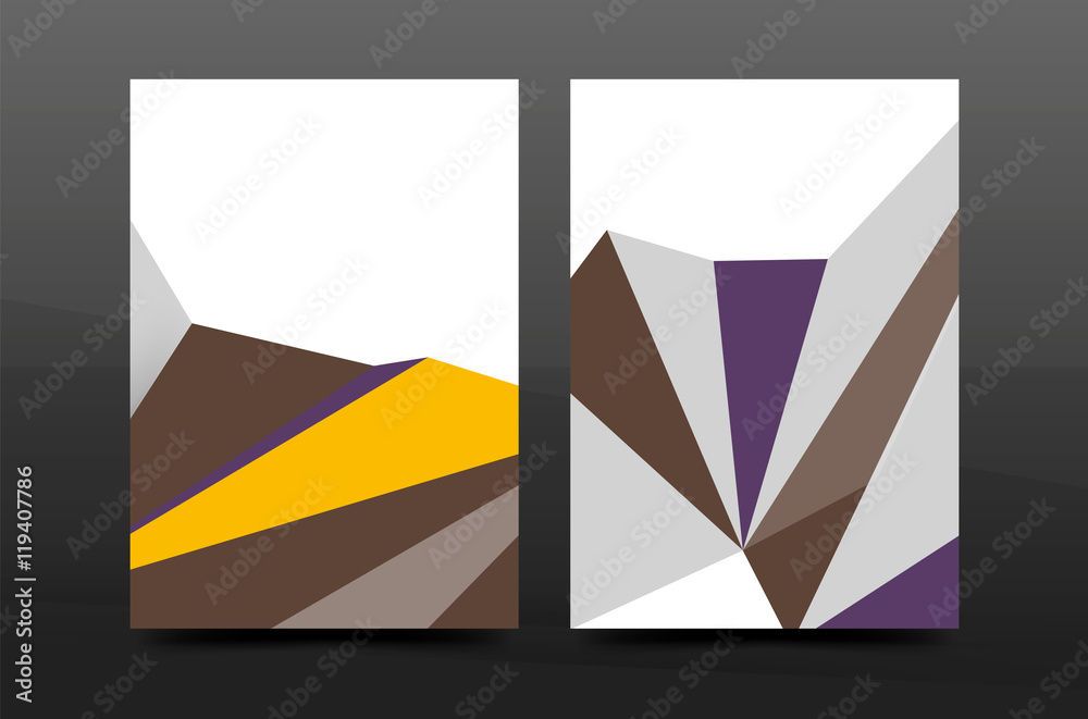 3d triangle shapes. Business annual report cover 3d triangle shapes. Business annual report cover