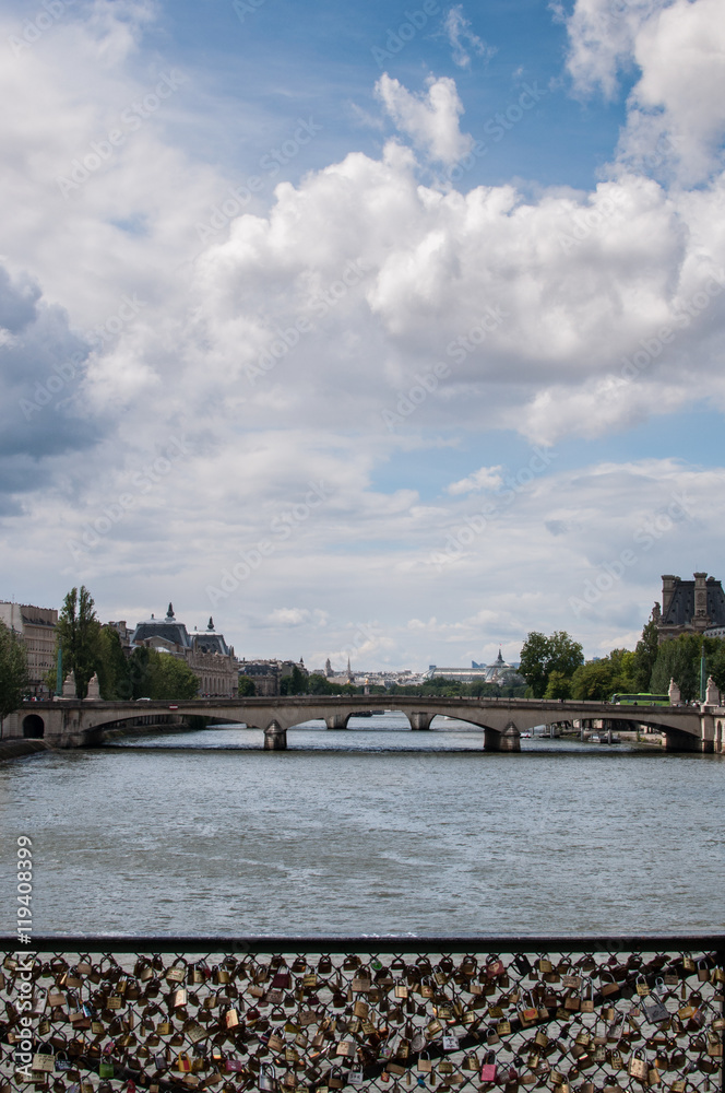 Pont des Arts and the Seine River, Paris France