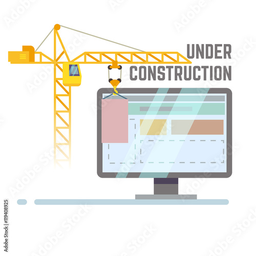 Building under construction web site vector background