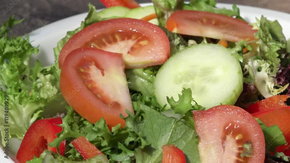 salad with cucumber, paprika, lettuce and tomato salad with cucumber, paprika, lettuce and tomato