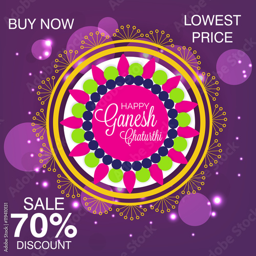 Ganesha chaturthi festival greeting card