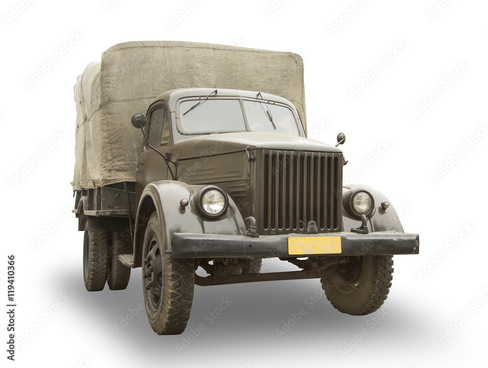 Old truck isolated on white