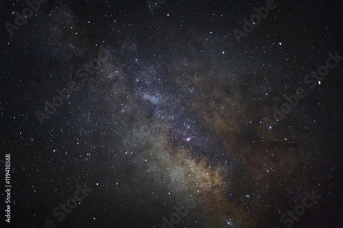 Milky way galaxy with stars and space dust in the universe  Long