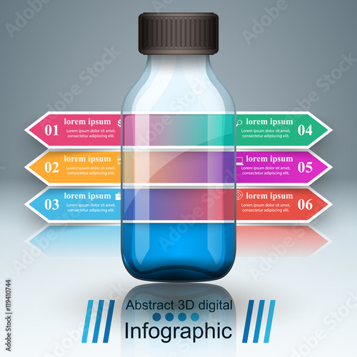 Business Infographics. Medicine bottles,  Recipe icon.