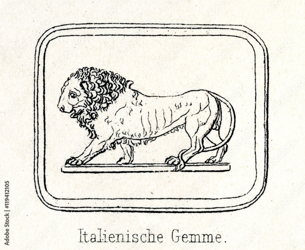 Obraz premium Italian engraved gem from the 16th century (from Meyers Lexikon, 1895, 7/286-7)