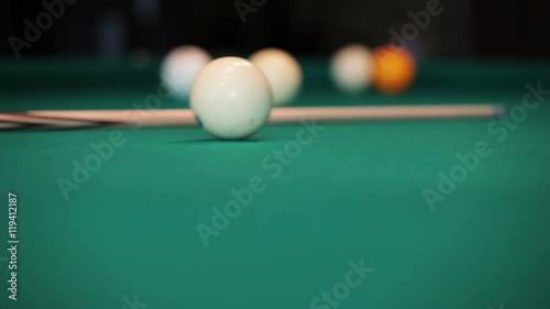 Wallpaper Mural Close-up of billiard balls being hit on pool table 
 Torontodigital.ca