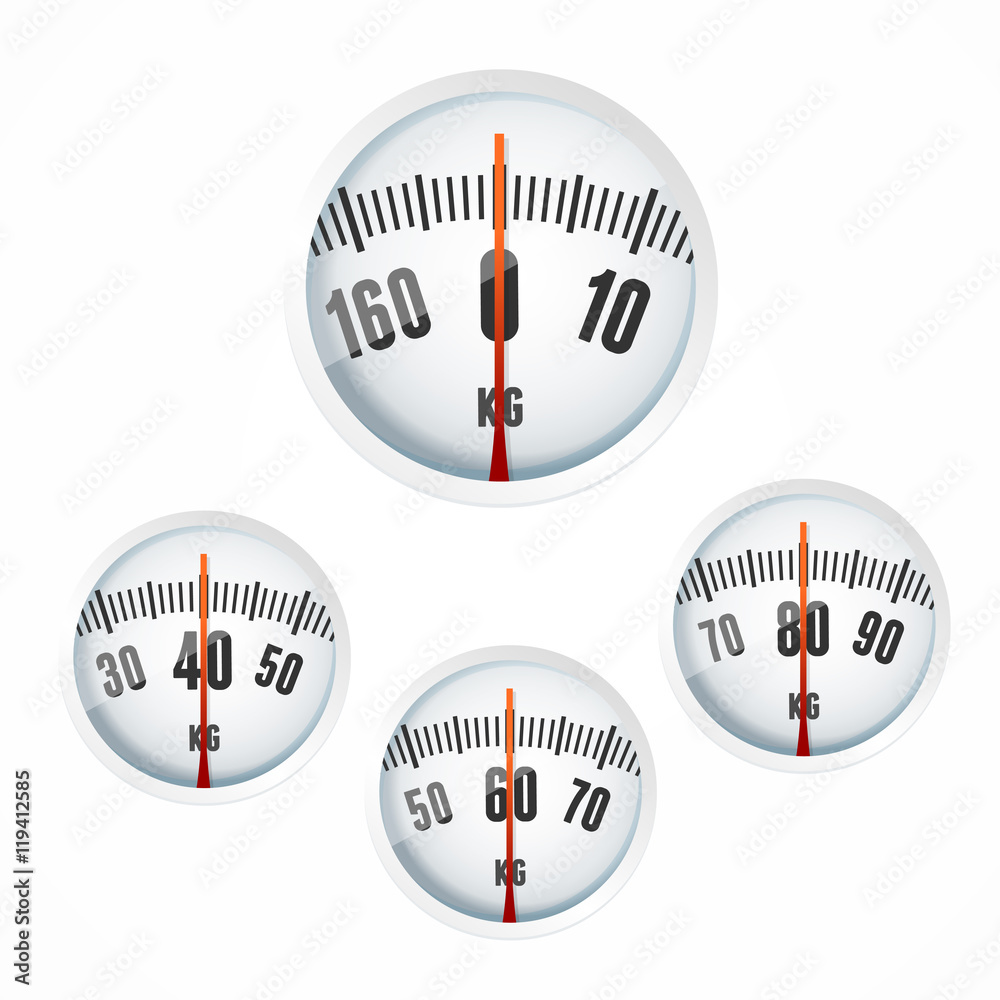 Bathroom Scale Display Set. Vector Bathroom Scale Display Set. Vector