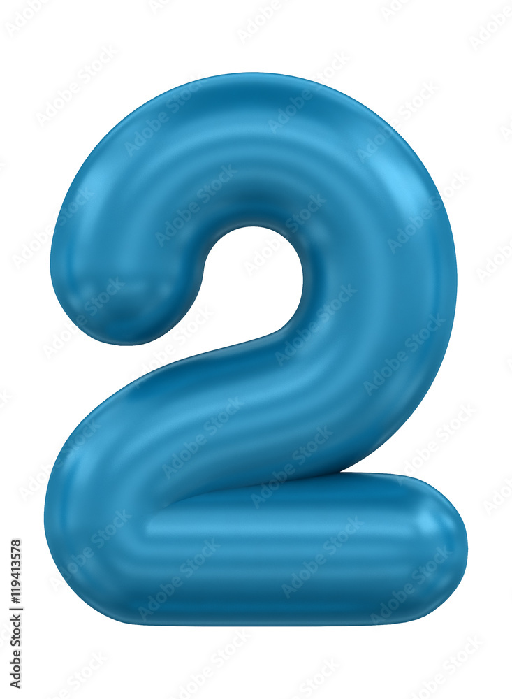 three-dimensional number in blue three-dimensional number in blue