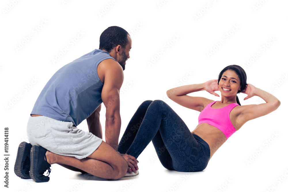 Afro American couple working out Afro American couple working out