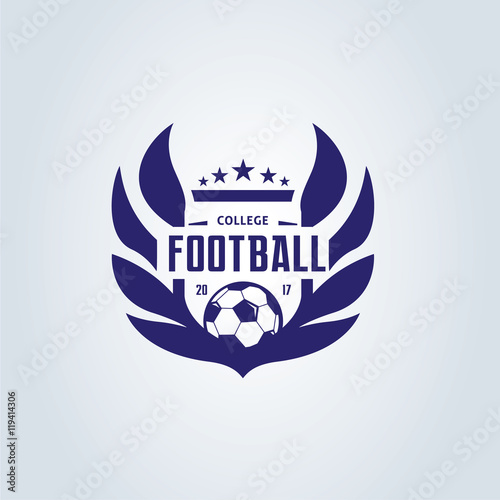 Football college logo,football logo,vector logo template