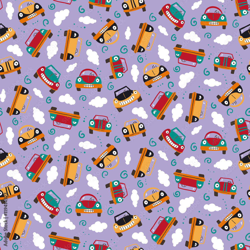 Seamless patter with cars. Can be used for textile, kids clothes Seamless patter with cars. Can be used for textile, kids clothes