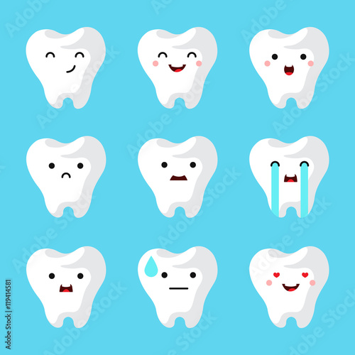 Set of tooths on a background