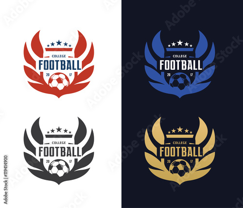 Football college logo,football logo,vector logo template