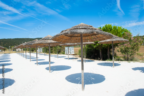 Empty relaxing beach sunny view