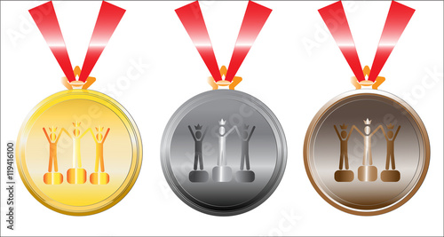 set of medals on white. vector illustration.