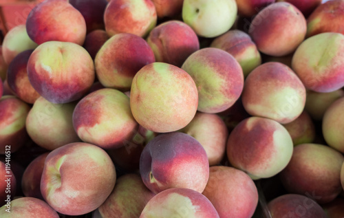 New peach for sale at city farmers market