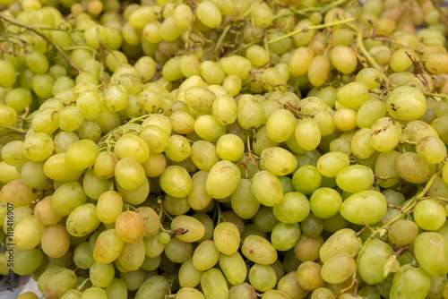 Green-yellow grapes for sale at city farmers market
