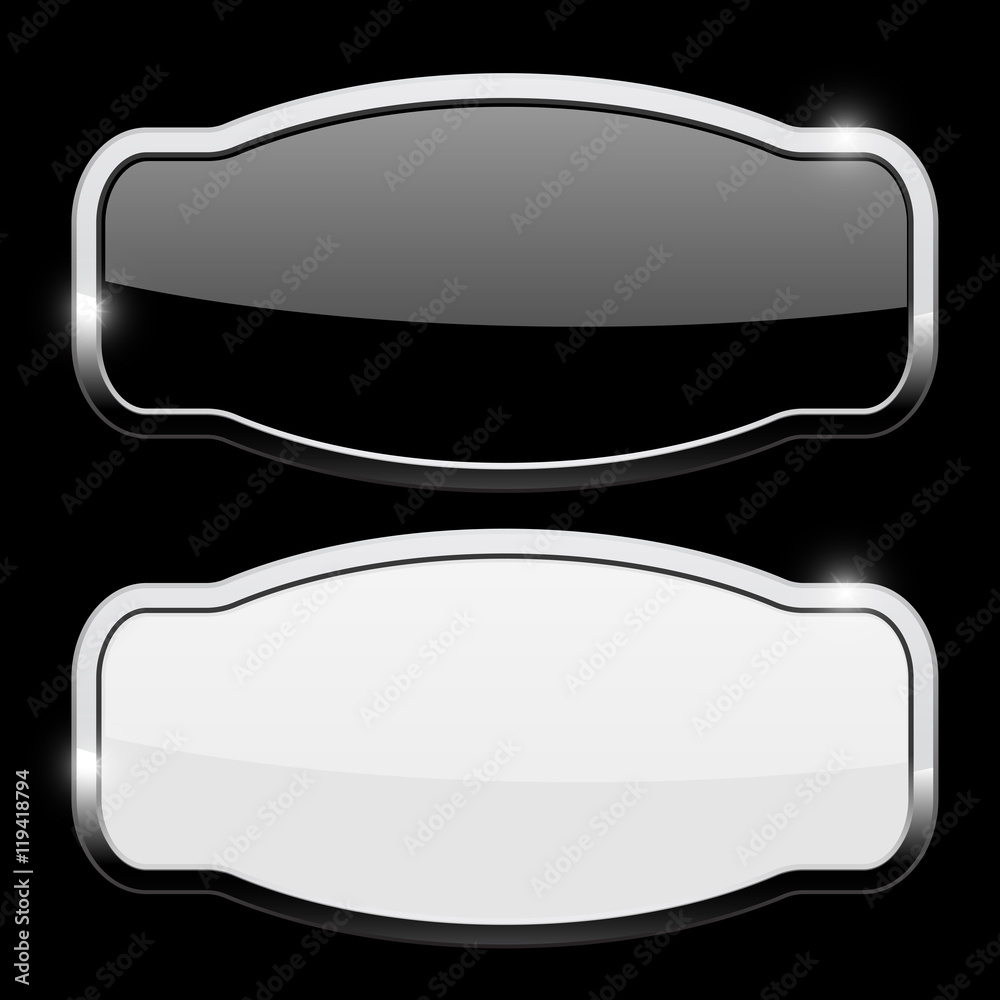 Decorative buttons with chrome frame