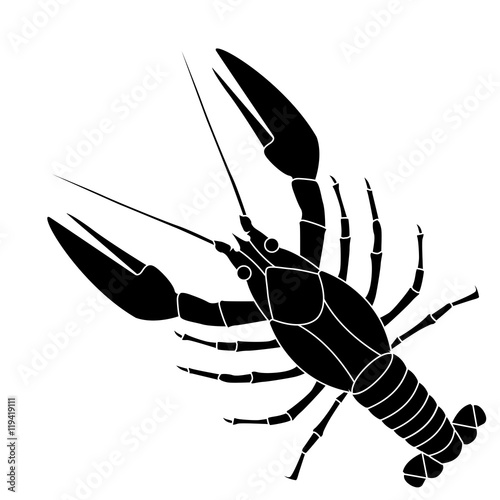 Lobster. Black icon